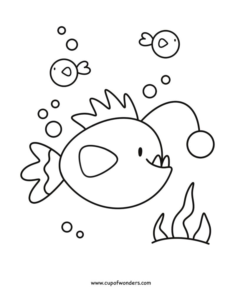Free anglerfish Coloring page free download.